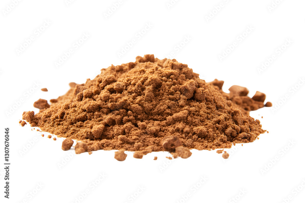 Cinnamon Ceylon ground, pile scattered isolated on white or transparent background, clipping path Cinnamon Ceylon ground, pile scattered isolated on white or transparent background, clipping path