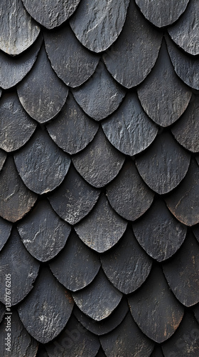 Wallpaper Mural Textured slate roof showcasing intricate overlapping tiles in natural tones reflecting light Torontodigital.ca