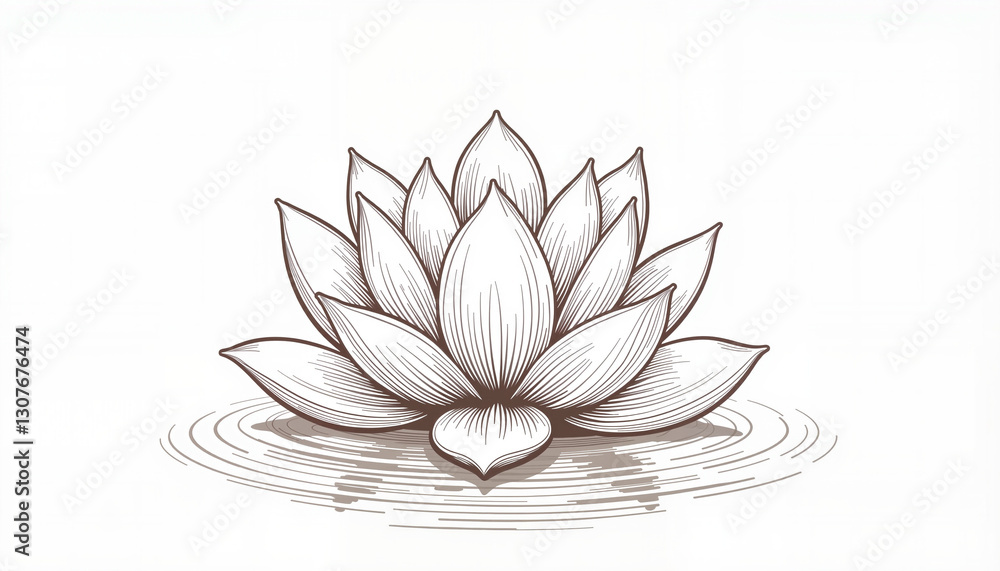 Fototapeta premium Lotus flower floating on water