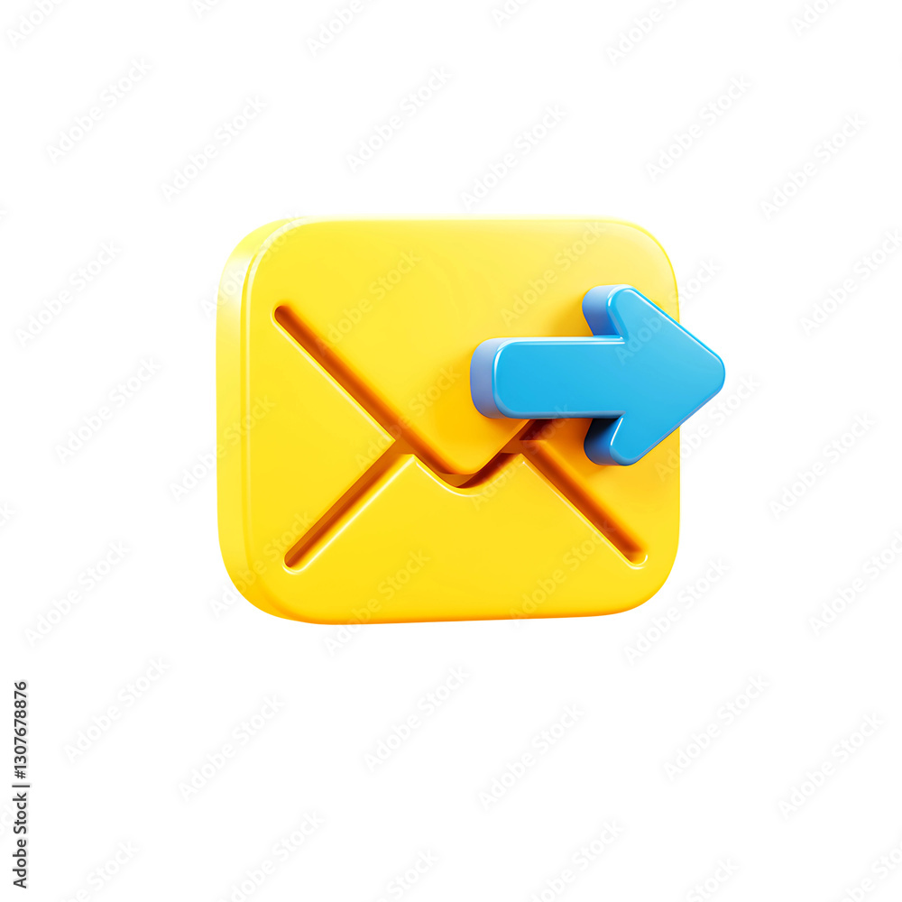 Yellow Email Symbol with Blue Arrow for Messaging On Transparent Background
Yellow Email Symbol with Blue Arrow for Messaging On Transparent Background
