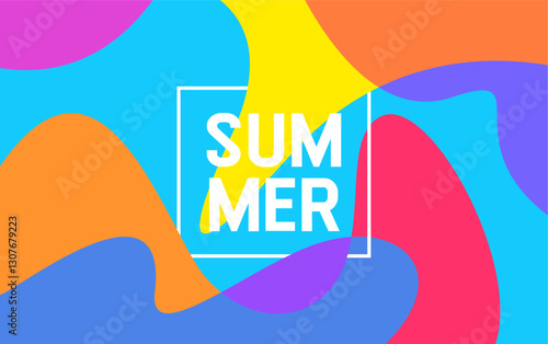 Colorful abstract fluid and psychedelic flat background for summer holiday. abstract fun color design