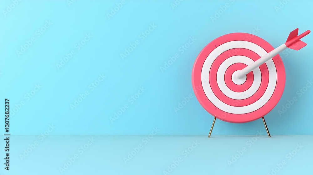 Stylish Target with Arrow on Blue Background for Goal Achievement Stylish Target with Arrow on Blue Background for Goal Achievement