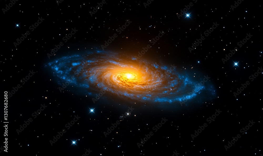Naklejka premium Spiral Galaxy in Cosmic Night
