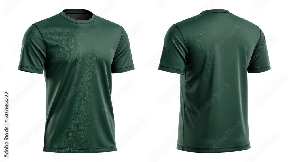 Dark Green T-Shirt Mockup Front and Back Views, Isolated on Transparent Background, Apparel Design Template, T-shirt, Mockup, Template Dark Green T-Shirt Mockup Front and Back Views, Isolated on Transparent Background, Apparel Design Template, T-shirt, Mockup, Template
