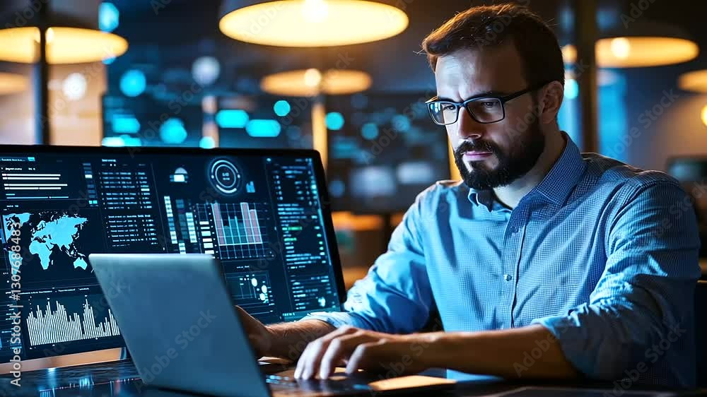 A data engineer optimizes databases using AI and cloud technologies. A data engineer optimizes databases using AI and cloud technologies.