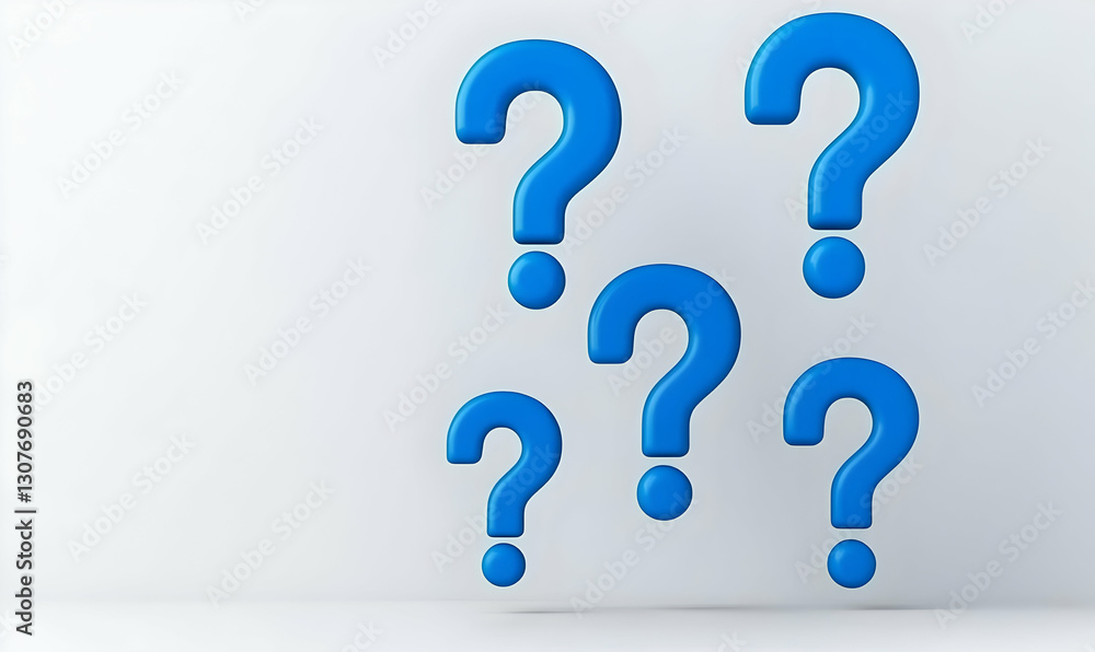 Blue Question Marks Against a Light Background for Inquiry Themes Blue Question Marks Against a Light Background for Inquiry Themes