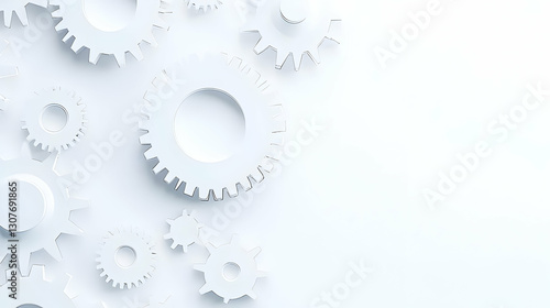 Wallpaper Mural Abstract White Gears Background Design for Business Concept Torontodigital.ca