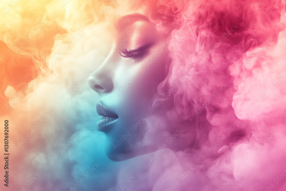 Fototapeta premium an abstract woman with pastel colors,