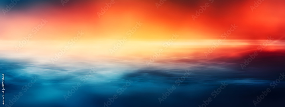 Obraz premium Dark blue gradient background with blurred stripes of red and orange 