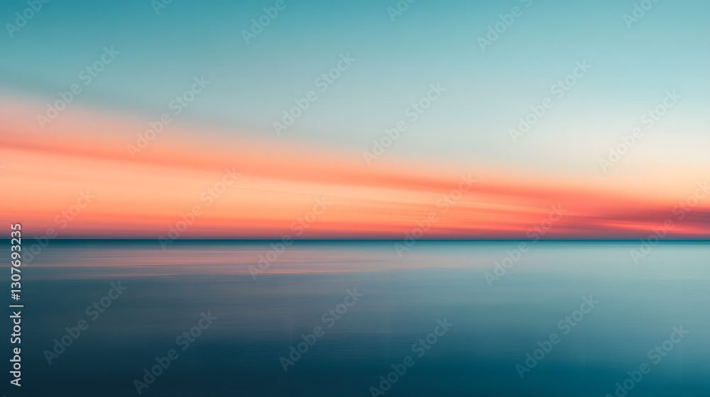 Fototapeta premium Dark blue gradient background with blurred stripes of red and orange 