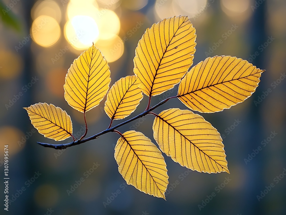 Golden autumn leaves backlit by sun. Golden autumn leaves backlit by sun.