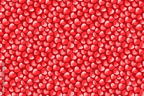Obraz na płótnie Abstract red background. Seamless pattern of watercolor red hearts. w salonie