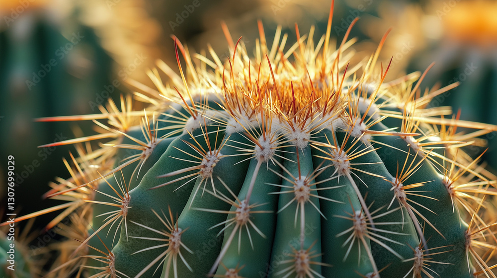 Desert cacti under a scorching midday sun, reflecting the harsh beauty of the desert Desert cacti under a scorching midday sun, reflecting the harsh beauty of the desert