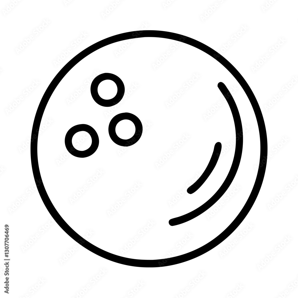 Bowling ball icon in black outline Bowling ball icon in black outline
