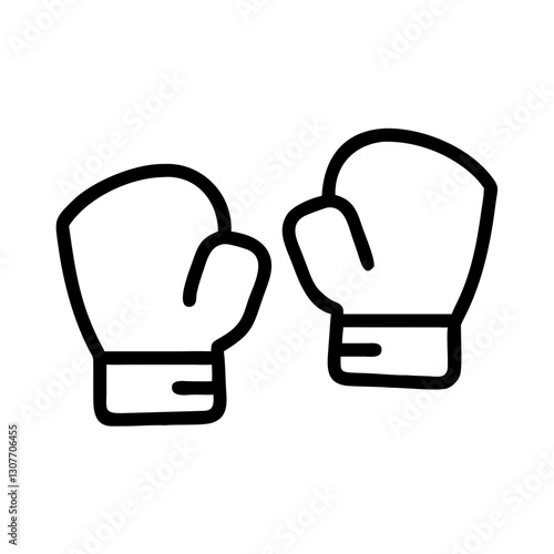 Boxing gloves pair icon in black outline