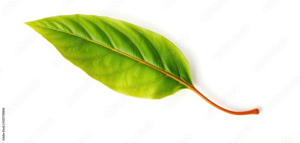 Obraz premium Single wilting leaf isolated on white background, decay, single