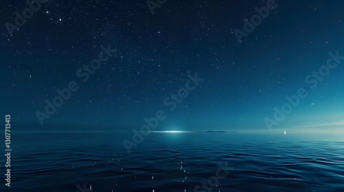 starry night sky and sea