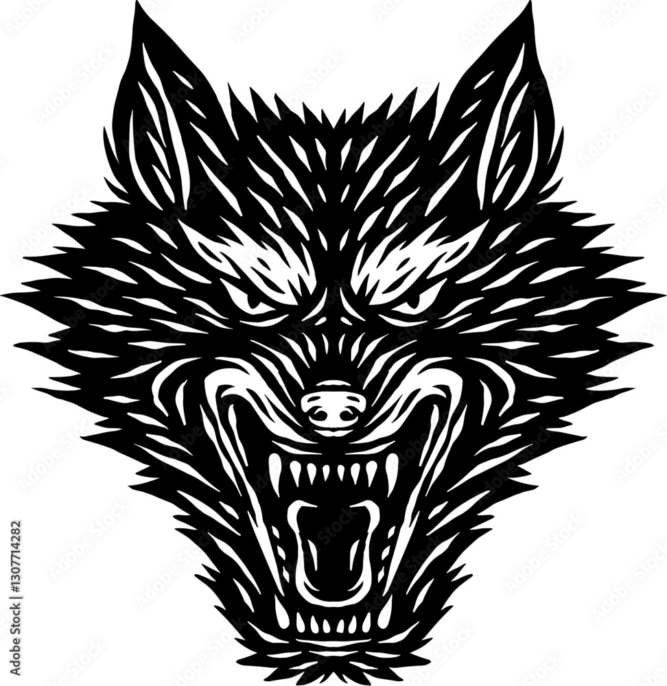 Fototapeta premium Wolf head illustration