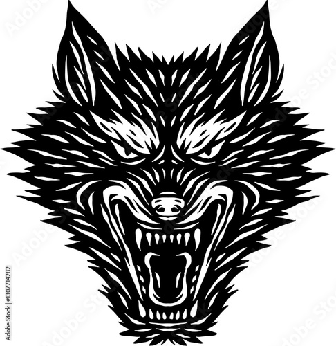 Wolf head illustration