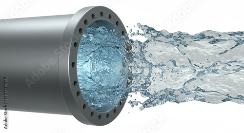 Fluid Dynamics Pipe Simulation - Visualizing liquid flow, pressure, turbulence, engineering design, and cross-section analysis. The showcases a realistic simulation