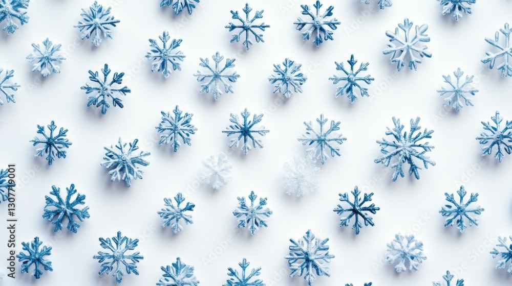 Winter Wonderland. Snowflake pattern on white background concept