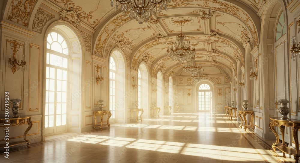 Grand Ballroom Sunlight - Sunlit elegant ballroom interior, perfect for events, luxury, and sophisticated settings. Rich details and high ceilings Grand Ballroom Sunlight - Sunlit elegant ballroom interior, perfect for events, luxury, and sophisticated settings. Rich details and high ceilings