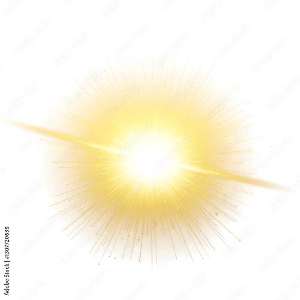 Golden Light Burst isolated on a transparent background Golden Light Burst isolated on a transparent background