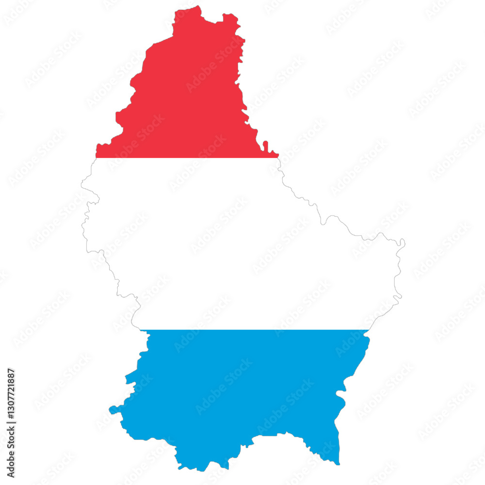 Obraz premium Luxembourg flag on the map