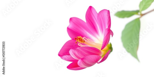 A single vibrant bloom, petals unfurled, isolated against pure white, wallpaper, flowering plant