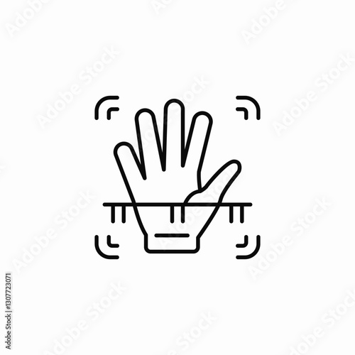 hand inspect scan icon sign vector