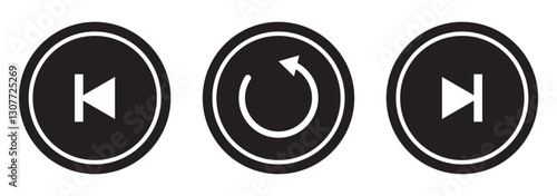 Play button icons. Silhouette of video play icon set. Black play video symbol isolated on white background. Digital web vector. EPS 10