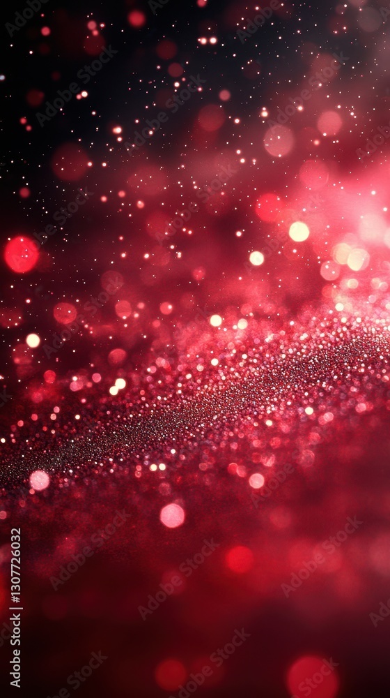 Glittering red bokeh effect creates a mesmerizing background filled with shimmering lights in warm tones Glittering red bokeh effect creates a mesmerizing background filled with shimmering lights in warm tones