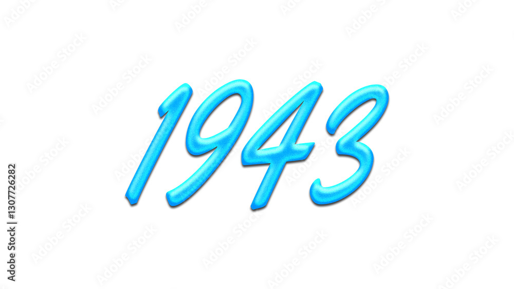 Glowing blue effect of number 1943 on white background. Glowing blue effect of number 1943 on white background.