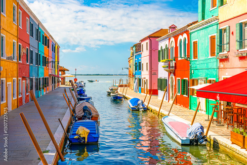 Burano Italy with fishing boat