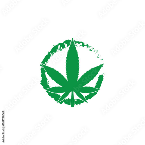 Mariuhana leaf symbol, marijuana or hemp icon, cannabis medical sign, weed drug vector illustration