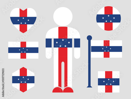 Bild auf Leinwand Antilles flag. Isolated Antilles flag on white background