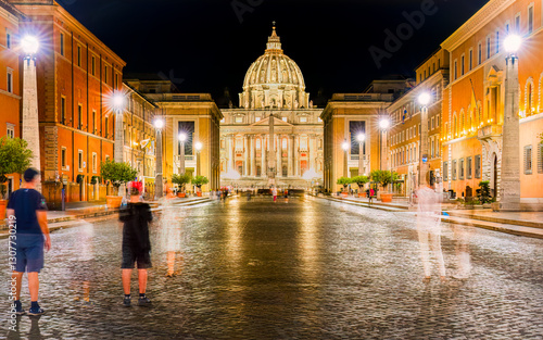 St. Peters square with people walking