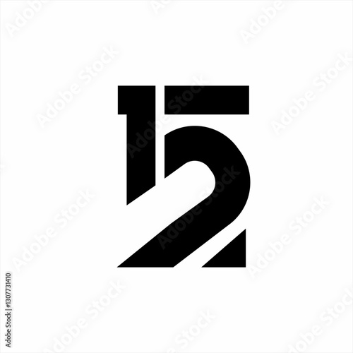 Logo design of number 152 in the concept of number five.