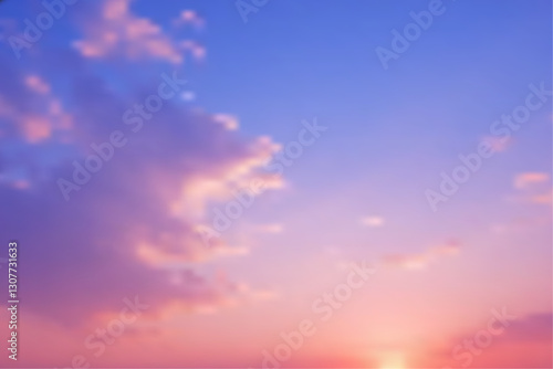 Golden sun shines through soft clouds in a colorful sky. Sky warm colors at sunset or sunrise. Sky Background. Winter Sky And Clouds Concept.