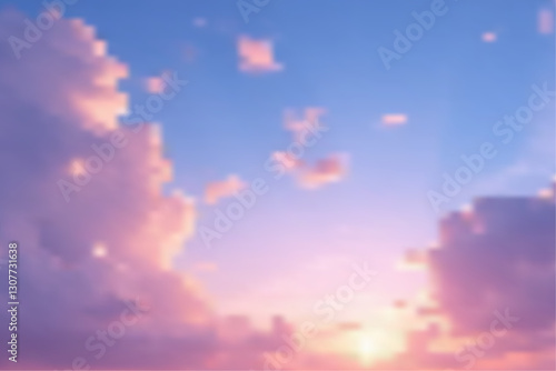 Pink and blue sky with clouds at sunset and sunlight in the evening. Winter Sky concept.