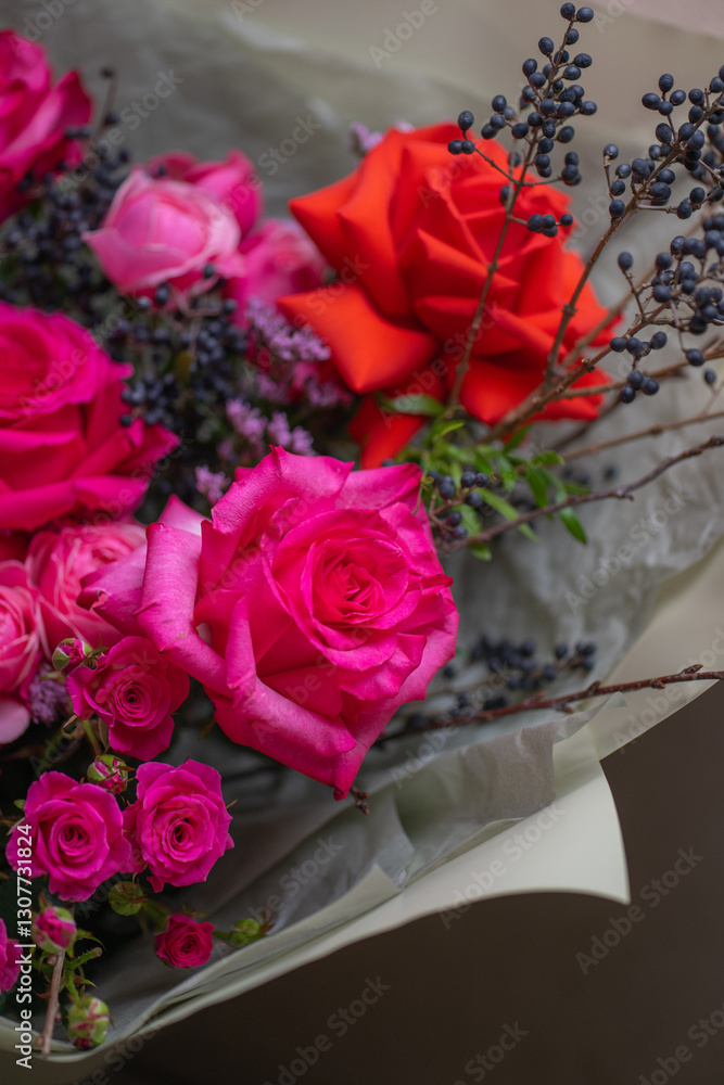 Beautiful Bouquet of magenta fuchsia color roses Beautiful Bouquet of magenta fuchsia color roses