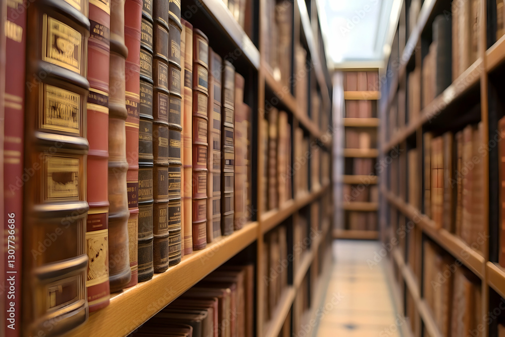 Legal reference repository with organized archival volumes in professional environment Legal reference repository with organized archival volumes in professional environment