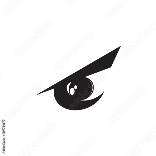 Eagle eye logo design forming eyes that are staring sharply vision