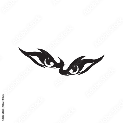 Eagle eye logo design forming eyes that are staring sharply vision