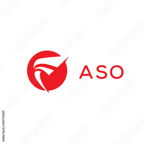 ASO creative minimalist letter logo.	