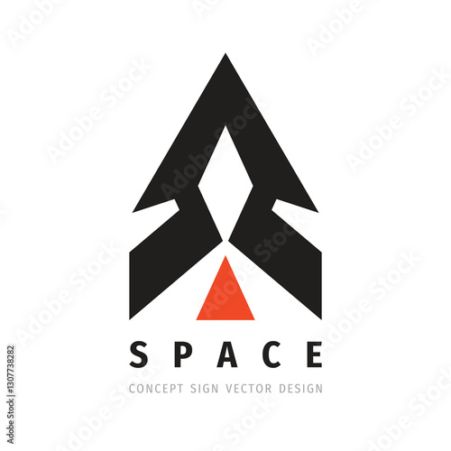 Space rocket ship concept logo template vector design. Minimalism style. Corporate identity. 