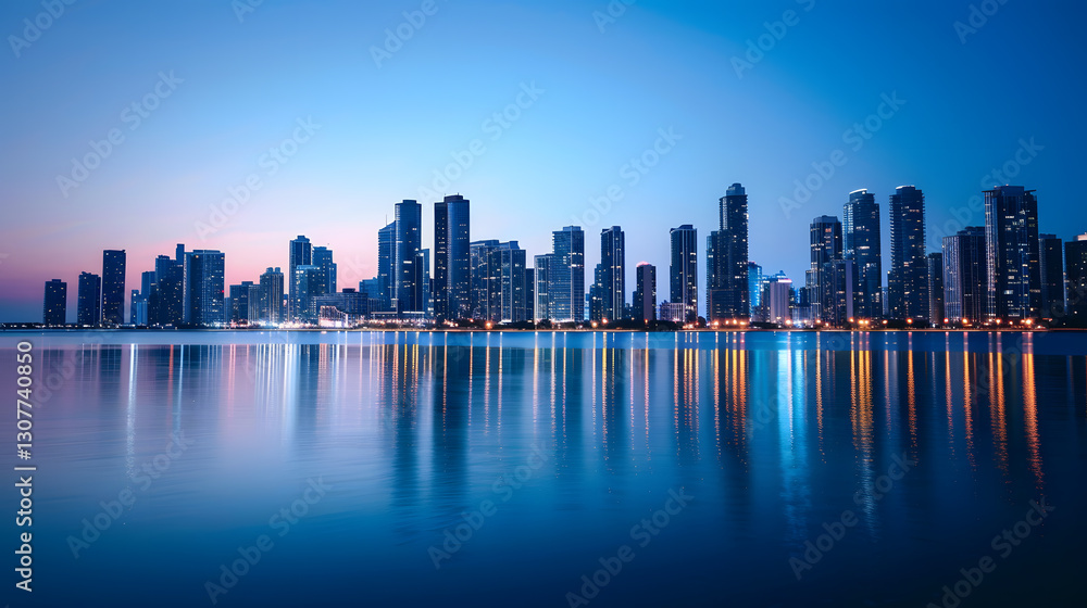 Fototapeta premium modern city skyline at night