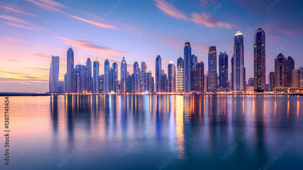 Obraz premium modern city skyline at night