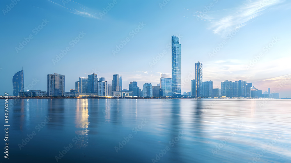 Fototapeta premium modern city skyline at night