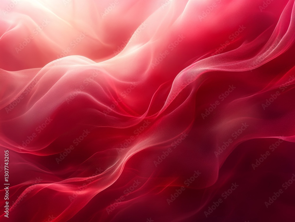 Fototapeta premium Abstract Red and Pink Flowing Fabric Waves